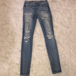Distressed American Eagle Skinny Jeggings